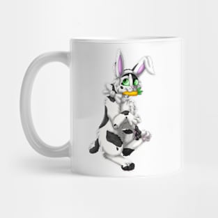 Bobtail BunnyCat: Black Bicolor (White) Mug